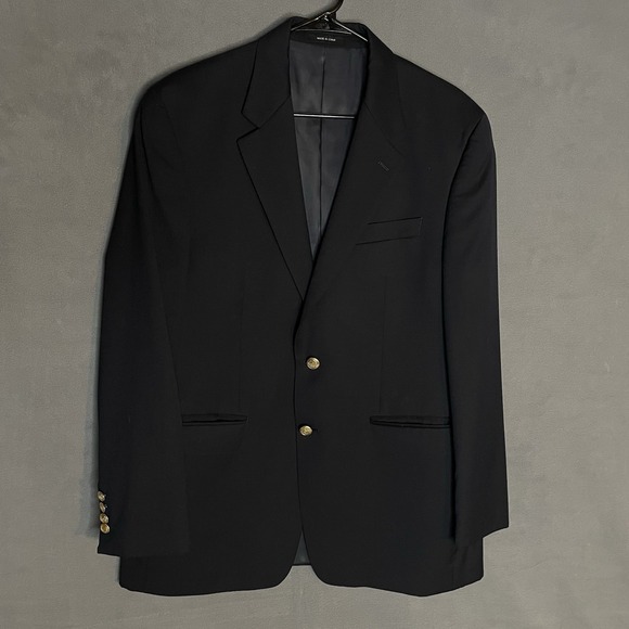 Chaps Other - Chaps Ralph Lauren Vtg Wool Blazer 40R Navy Suit Jacket Gold Button Sport Coat